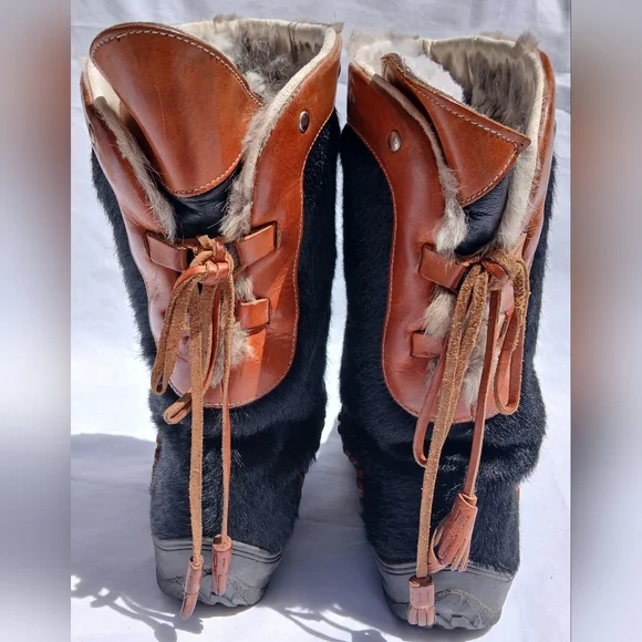 Diadora Vintage Boots Real Fur With Leather Trim - Picture 2 of 6